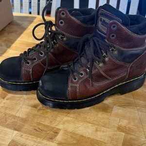 Dr. Martens Men's Brown Leather steel toe boots